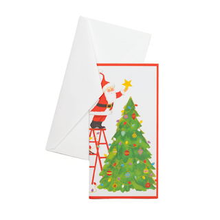 Santa And Helper Money Card - Package of 4 cards with envelopes