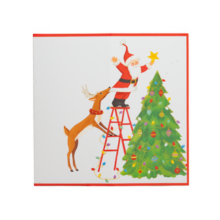 Santa And Helper Money Card - Package of 4 cards with envelopes