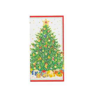 Caspari Christmas Tree Foil Money Card - Package of 4 cards with envelopes 95701