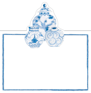 Caspari Glazed Porcelain Place Cards - 8 Per Package 95902P