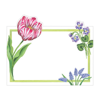 Caspari Floral Majolica Place Card 8 In Die-Cut 95904P