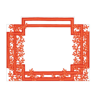 Caspari Coral And Trellis Coral Place Card 8 In Die-Cut 95905P