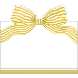 Caspari Gold Striped Bow Foil Place Cards - includes 8 Place Cards 95906P