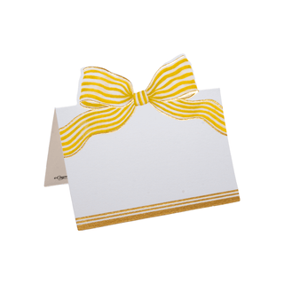 Caspari Gold Striped Bow Foil Place Cards - includes 8 Place Cards 95906P