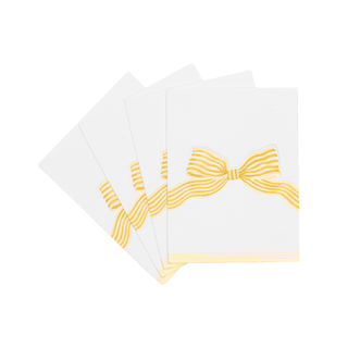 Caspari Gold Striped Bow Foil Place Cards - includes 8 Place Cards 95906P