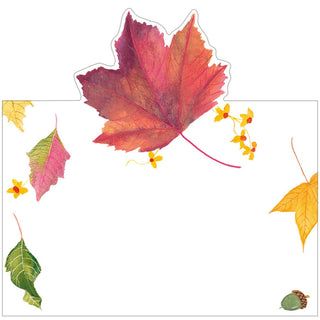 Caspari Swirling Leaves White Place Cards - includes 8 Place Cards 95909P