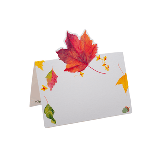 Caspari Swirling Leaves White Place Cards - includes 8 Place Cards 95909P