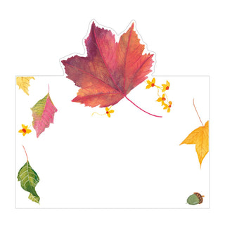 Caspari Swirling Leaves White Place Cards - includes 8 Place Cards 95909P
