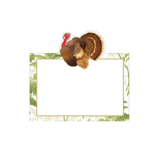 Caspari Turkey Among Ferns Foil Place Cards - includes 8 Cards 95911P