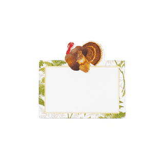 Caspari Turkey Among Ferns Foil Place Cards - includes 8 Cards 95911P