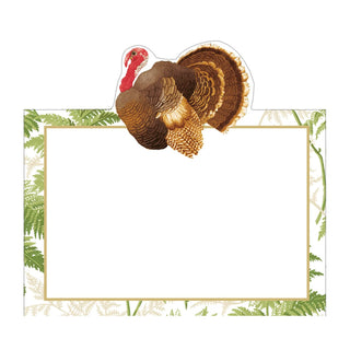 Caspari Turkey Among Ferns Foil Place Cards - includes 8 Cards 95911P