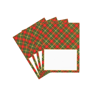 Caspari Tartan Red Foil Place Cards - includes 8 Cards 95913P