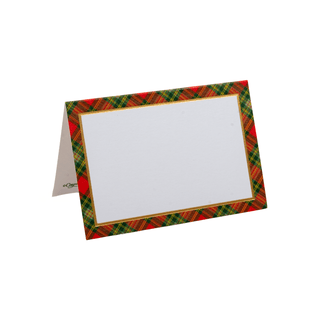 Caspari Tartan Red Foil Place Cards - includes 8 Cards 95913P