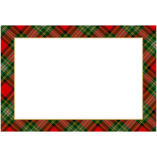Caspari Tartan Red Foil Place Cards - includes 8 Place Cards 95913P