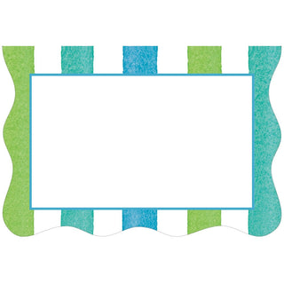 Caspari Cafe Stripe Scallop Cool Die Cut Place Card - 8 per package 95920P