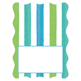 Caspari Cafe Stripe Scallop Cool Die Cut Place Card - 8 per package 95920P