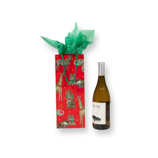 Caspari Wild Christmas Red Wine & Bottle Gift Bag - 1 Each 95952B4