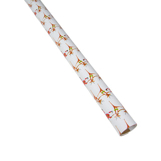 Caspari Christmas Can Can Ivory Roll Wrap 30 Inch X 8Ft-2 Inch Core 96001RC