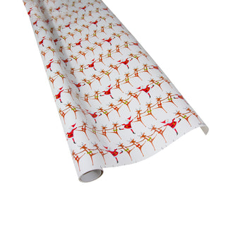 Caspari Christmas Can Can Ivory Roll Wrap 30 Inch X 8Ft-2 Inch Core 96001RC