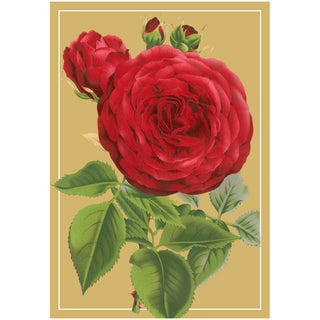 Caspari Red Rose Foil Valentine Foil Greeting Card - 1 card with envelope 96403-14