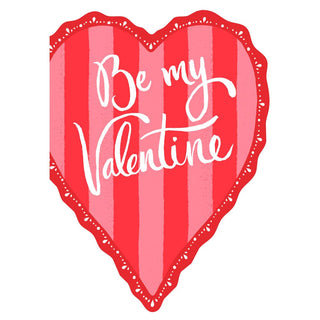 Caspari Be My Valentine Heart Valentine Die Cut Greeting Card - 1 card with envelope 96407-14