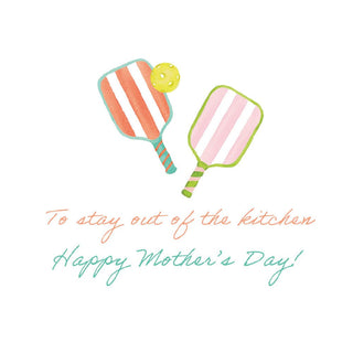 Caspari Striped Pickleball Paddles Mother's Day Greeting Card - 1 card with envelope 96418-16