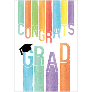 Caspari Congrats Grad Colors Graduation Greeting Card - 1 card with envelope 96438-18