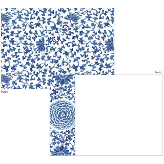 Caspari Indigo Garden Correspondence Cards - includes 12 cards & envelopes 96606CCU12