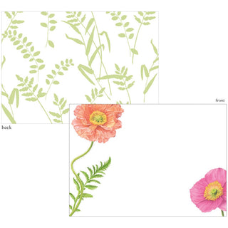 Caspari Poppy Correspondence Cards - includes 12 cards & envelopes 96607CCU12