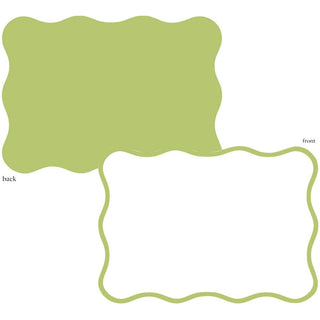 Caspari Scallop Border Moss Green Die Cut Correspondence Cards - includes 12 cards & envelopes 96608CCU12