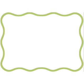Caspari Scallop Border Moss Green Die Cut Correspondence Cards - includes 12 cards & envelopes 96608CCU12