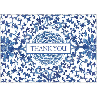 Caspari Indigo Garden Boxed Thank You Notes - includes 8 cards & envelopes 96619.44B