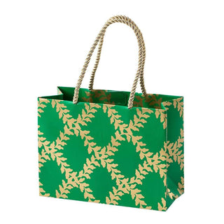 Caspari Acanthus Trellis Green Gift Bag Sm 7 X 3 X 5 1/4 96920B1