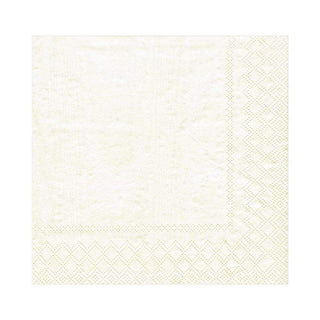 Caspari Moire Ivory Ttop Napkin-Pkg Luncheon 9717L
