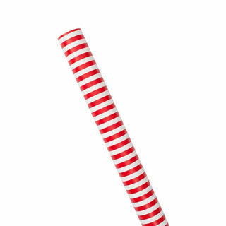 Caspari Club Stripe Red/Green Reversible Roll Wrap 30 Inch X 8Ft-2 Inch Core 9727RC