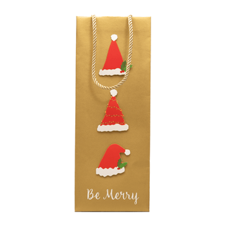 Caspari Be Merry Gold Gift Bags - includes 1 Gift Bags 97520B4