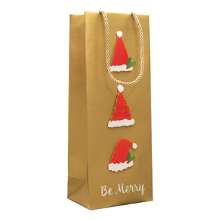 Caspari Be Merry Gold Gift Bags - includes 1 Gift Bags 97520B4