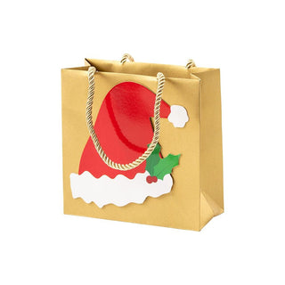 Caspari Be Merry Santa Hat Gift Bag Sm Sq. 5 3/4X2 1/2 X 5 3/4 9752B1.5
