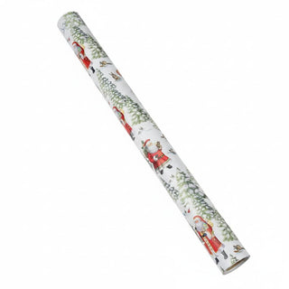 Caspari Woodland Santa Roll Wrap 30 Inch X 8Ft-2 Inch Core 9759RC