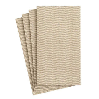 Caspari Jute Natural-Paper Linen Guest Towels Airlaid - 12 In 9760GG