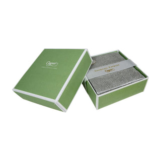Caspari Jute Charcoal-Paper Linen Napkin Box Cocktail-Airlaid 9762B
