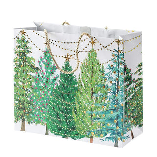 Caspari Christmas Trees With Lights Gift Bag Lg 11 3/4 X 4 3/4 X 10 9771B3