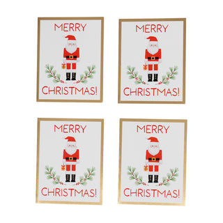 Caspari Little Santa Foil Enclosures 4 Pk Foil 97850ENC