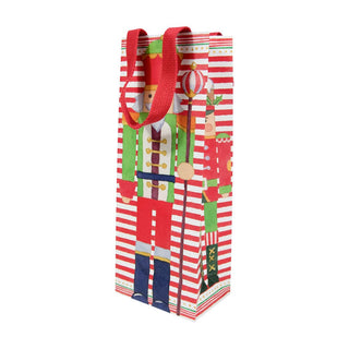 Caspari March Of The Nutcrackers Bottle Bag 5 X 3 1/2 X 13 9785B4