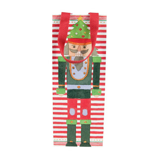 Caspari March Of The Nutcrackers Bottle Bag 5 X 3 1/2 X 13 9785B4