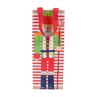 Caspari March Of The Nutcrackers Bottle Bag 5 X 3 1/2 X 13 9785B4
