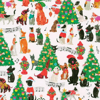 Caspari Caroling Pets Roll Wrap 30 Inch X 8Ft-2 Inch Core 9795RC