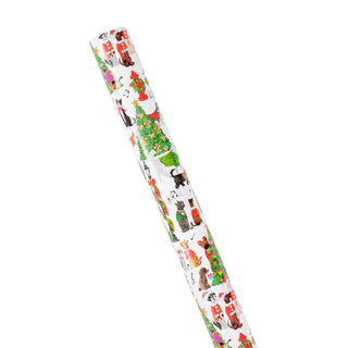 Caspari Caroling Pets Roll Wrap 30 Inch X 8Ft-2 Inch Core 9795RC