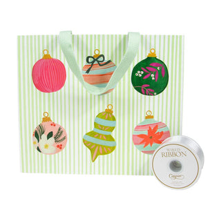 Caspari Painted Ornaments Gift Bag Lg 11 3/4 X 4 3/4 X 10 9797B3