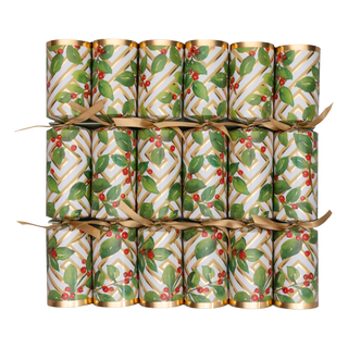 Holly And Fretwork Celebration Crackers - includes 6 Celebration Crackers